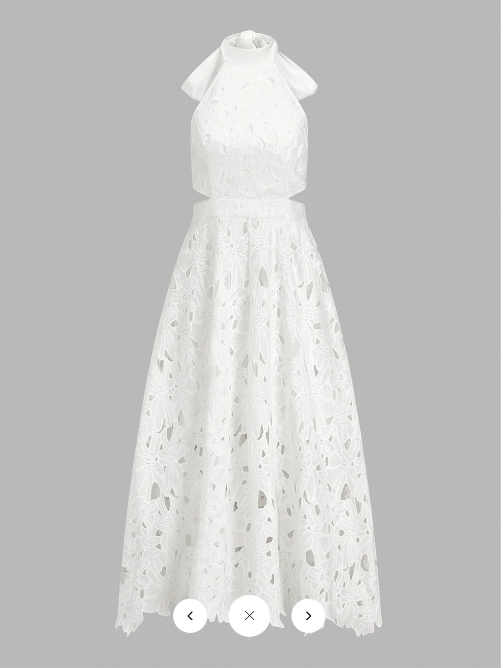 NWT Commense Halter Neck Bow Guipure Lace Maxi Dress Sz S